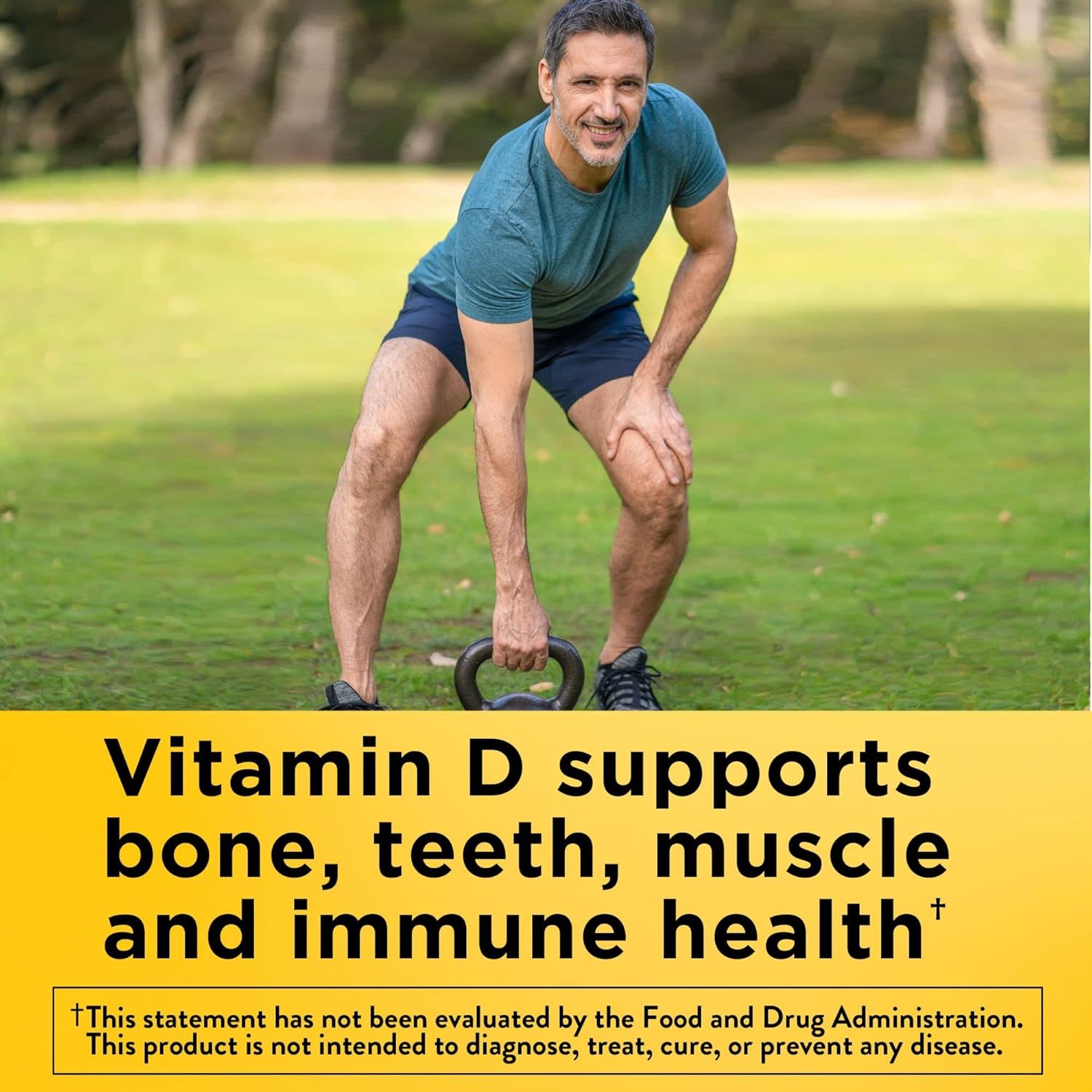 Nature Made Vitamin D3 K2 Supplement, 5000 IU (125 mcg) Vitamin D for Bone, Teeth, Muscle and Immune Support, 30 D3 and K2 Softgels, 30 Day Supply