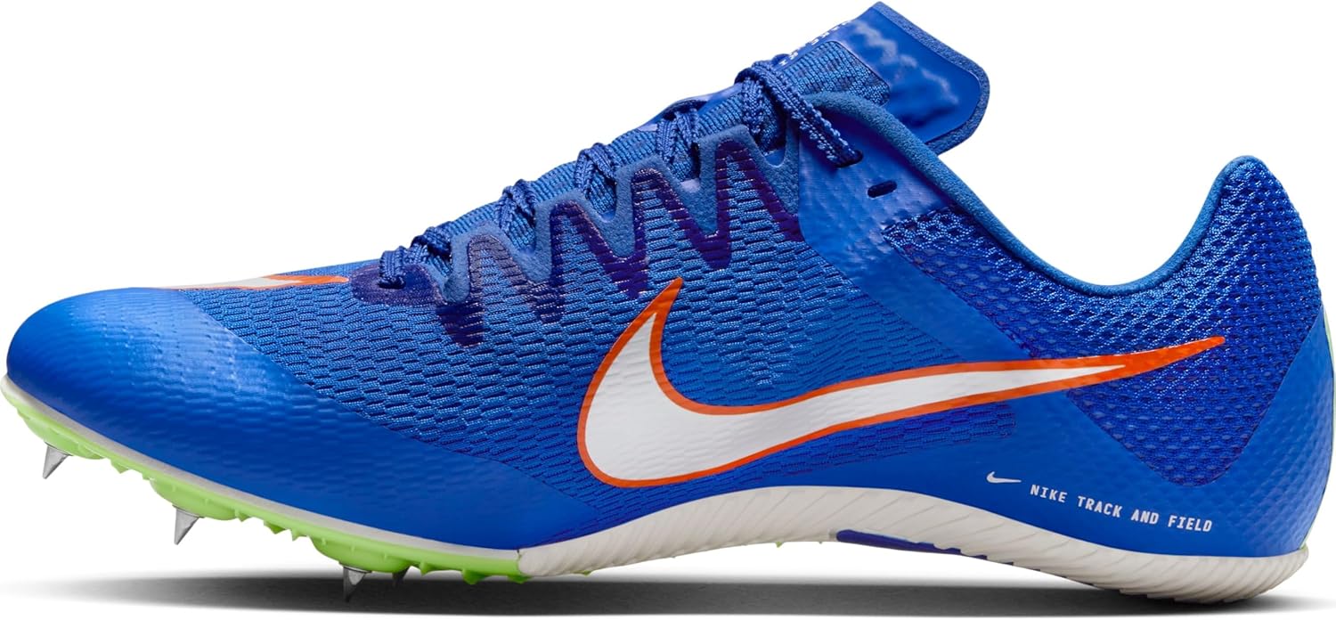 Nike Rival Sprint Track & Field Sprinting Spikes (DC8753-401, Racer Blue/Lime Blast/Safety Orange/White) Size 11
