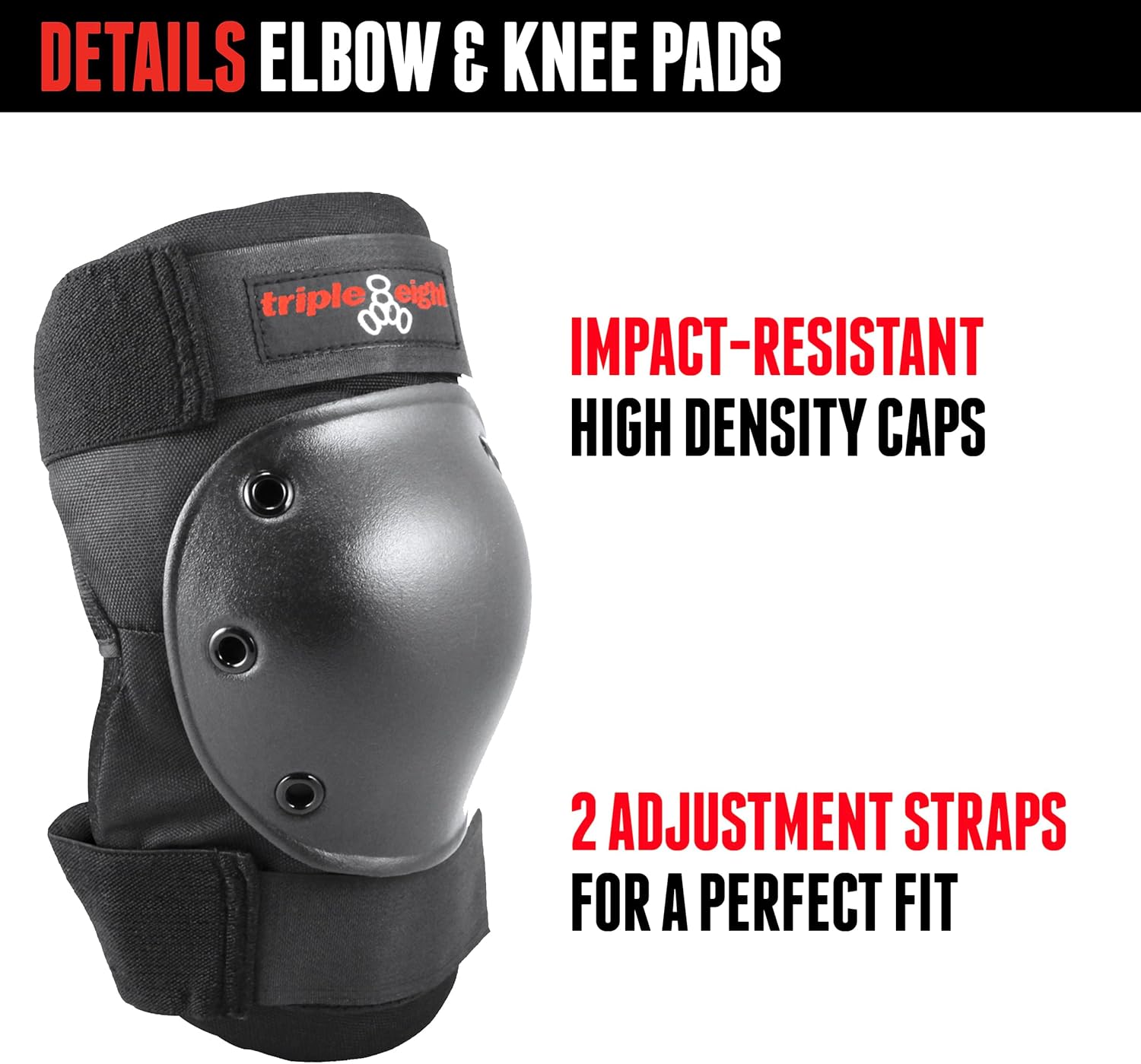 Triple Eight Saver Series 3-Pack Pad Set– Ideal for Skateboarding, In-line Skating, Roller Skating, and Biking