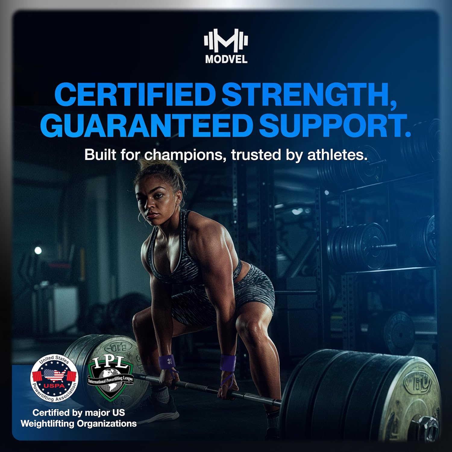 Modvel Adjustable Wrist Wraps for Gym & Lifting – Thick, Breathable Support Straps for Wrist Stability, Comfort & Grip – Ideal for Weight Training, CrossFit & Gym Workouts – Black (2-Pack)
