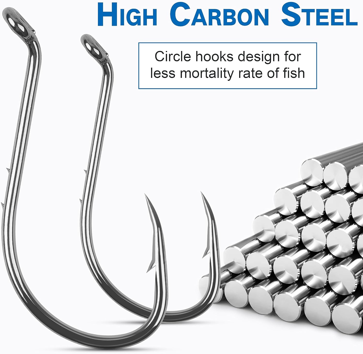 Octopus Fishing Hooks - 120pcs Barbed Baitholder High Carbon Steel Offset Circle Hooks, Extra Sharp Jig Fish Hook for Freshwater Saltwater, Size 8-6/0