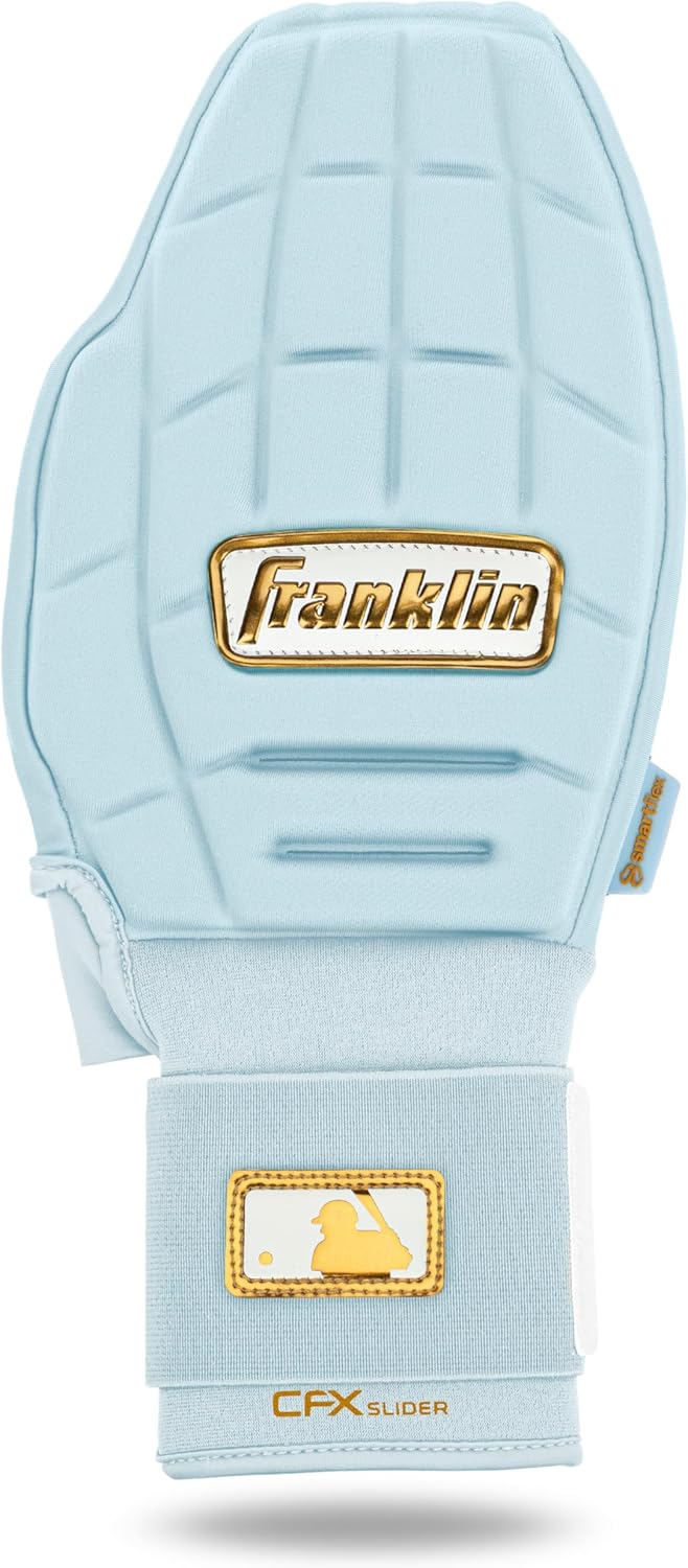 Franklin Sports MLB Baseball + Softball Sliding Mitt - CFX PRT Adult + Youth Protective Baserunning Sliding Gloves - Left + Right Hand Mitt - Hand + Wrist Protector for Running - Kids + Adults Sizes