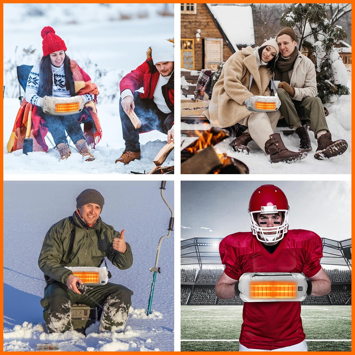 Heated Hand Warmer Pouch, 10000mAh Electric Heated Hand Muff, Rechargeable Portable Power Bank Hand Warmer with 3 Levels Heating for Football, Hunting,Fishing,Camping.
