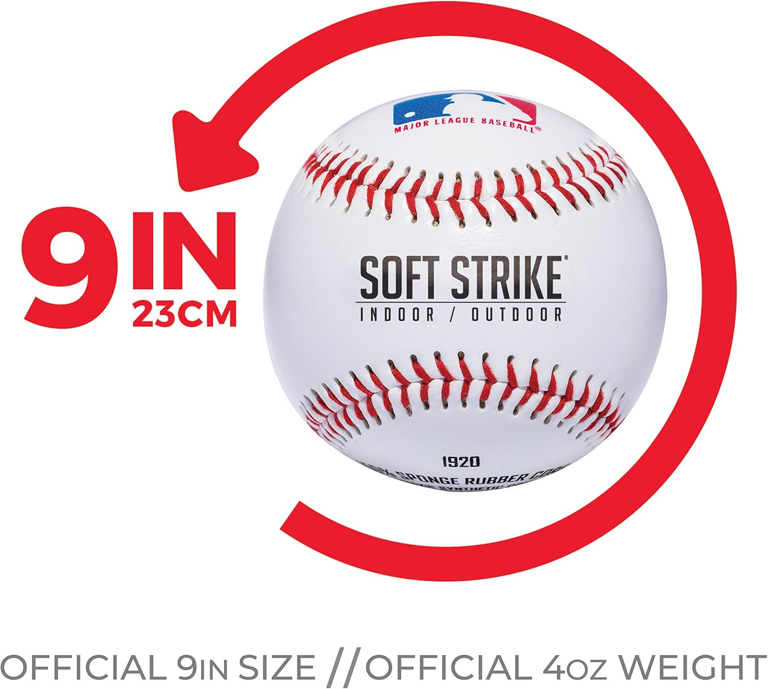 Franklin Sports Soft-Strike Teeball - Official Size and Weight Approved for Teeball - Hollow Rubber Core Technology for Safety - MLB Teeball Ball for Indoor/Outdoor Use