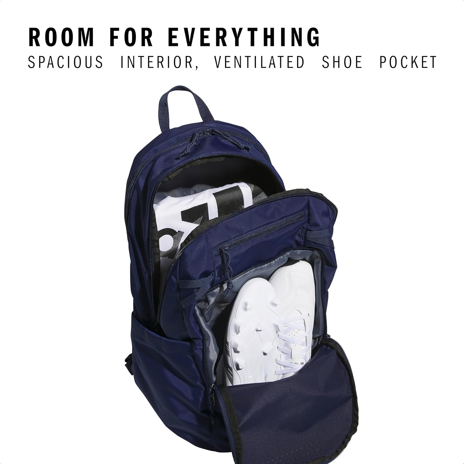 adidas Defender 5 Team Sports Backpack (33L) Durable Large Athletic Gym Laptop Travel Bag, Royal Blue, One Size