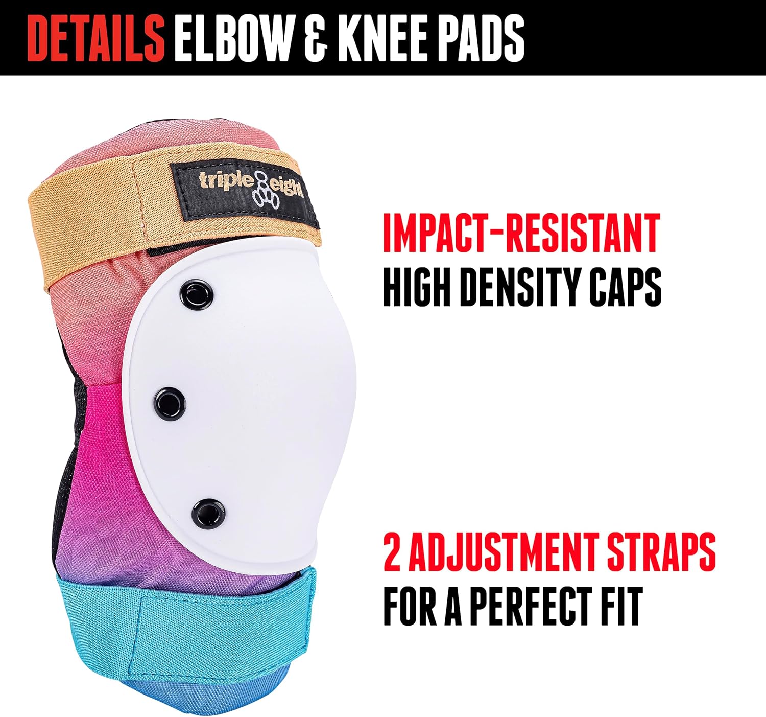 Triple Eight Saver Series 3-Pack Pad Set– Ideal for Skateboarding, In-line Skating, Roller Skating, and Biking