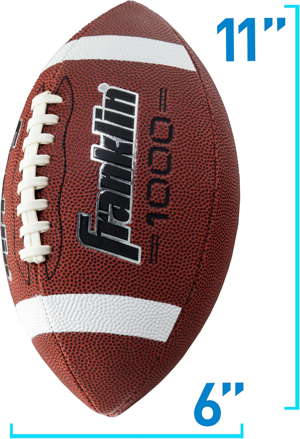 Franklin Sports Youth + Adult Footballs - Extra Grip 1000 Official Size, Junior + Pee Wee Kids - 1 + 12 Packs