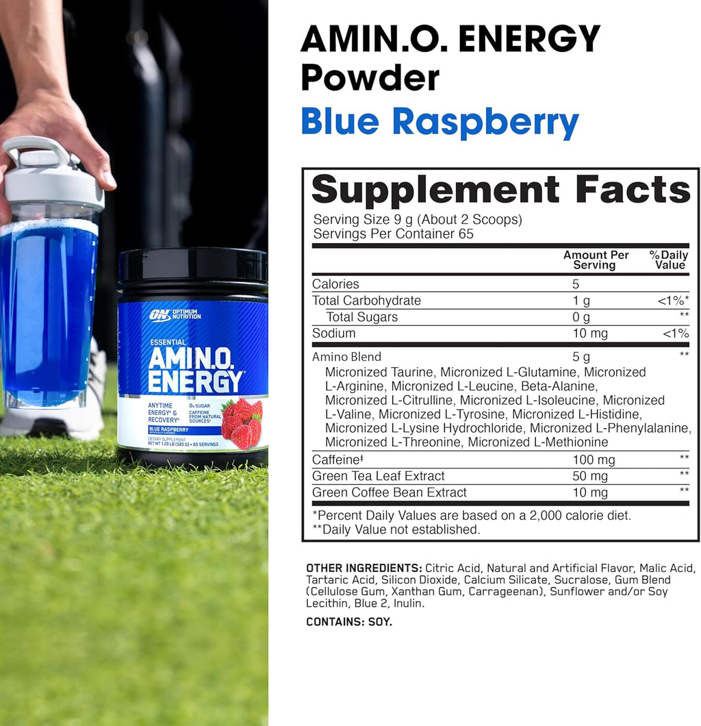 Optimum Nutrition Amino Energy - Pre Workout with Green Tea, BCAA, Amino Acids, Keto Friendly, Green Coffee Extract, Energy Powder - Orange Cooler, 65 Servings (Packaging May Vary)