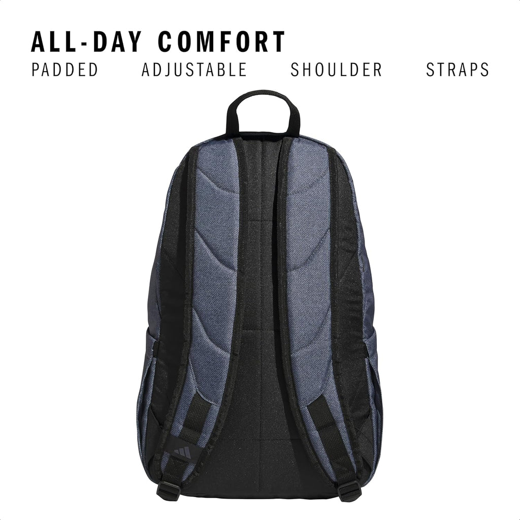 adidas Defender 5 Team Sports Backpack (33L) Durable Large Athletic Gym Laptop Travel Bag, Royal Blue, One Size