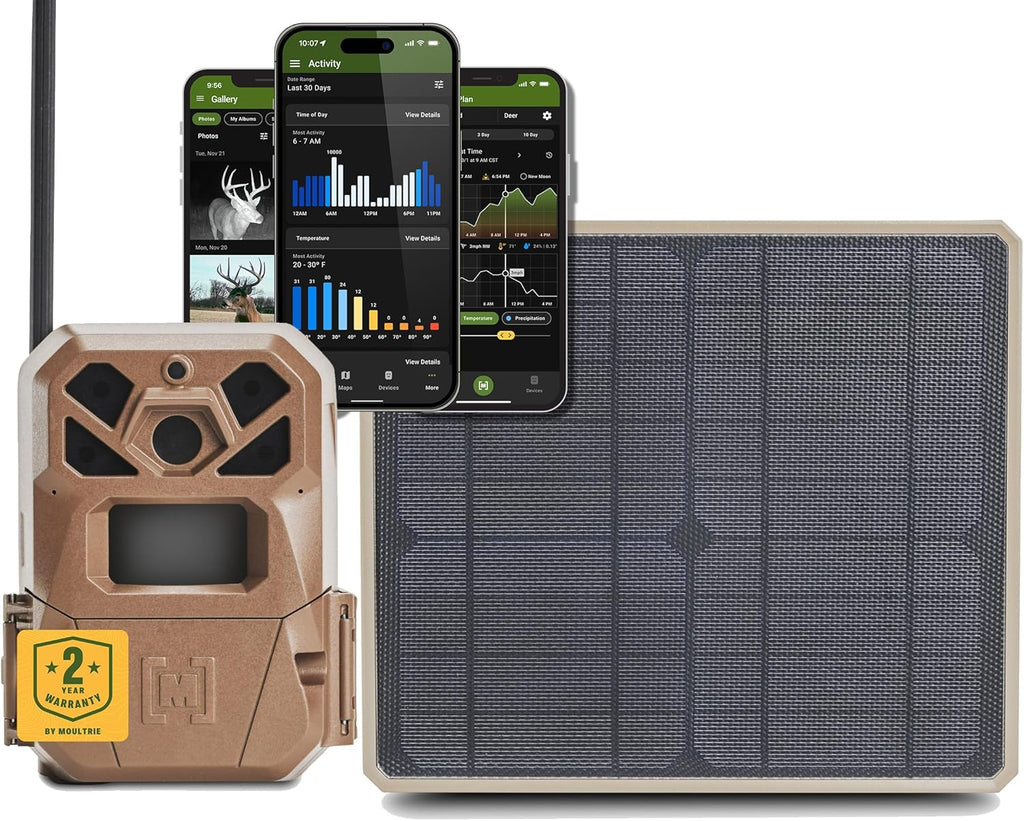 Moultrie Edge 2 Cellular Trail Camera - Auto Connect Nationwide 4G LTE - On Demand 36MP Photo - 1080P Video with HD Audio - 100 Ft Detection Range - Low Glow Flash