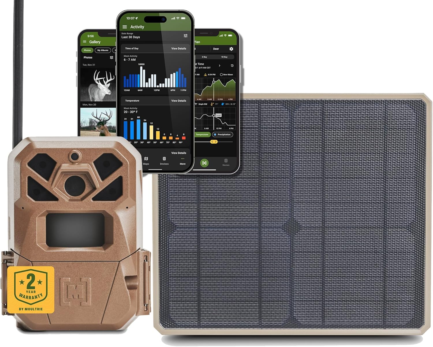 Moultrie Edge 2 Cellular Trail Camera - Auto Connect Nationwide 4G LTE - On Demand 36MP Photo - 1080P Video with HD Audio - 100 Ft Detection Range - Low Glow Flash