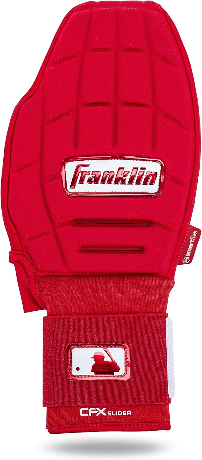Franklin Sports MLB Baseball + Softball Sliding Mitt - CFX PRT Adult + Youth Protective Baserunning Sliding Gloves - Left + Right Hand Mitt - Hand + Wrist Protector for Running - Kids + Adults Sizes