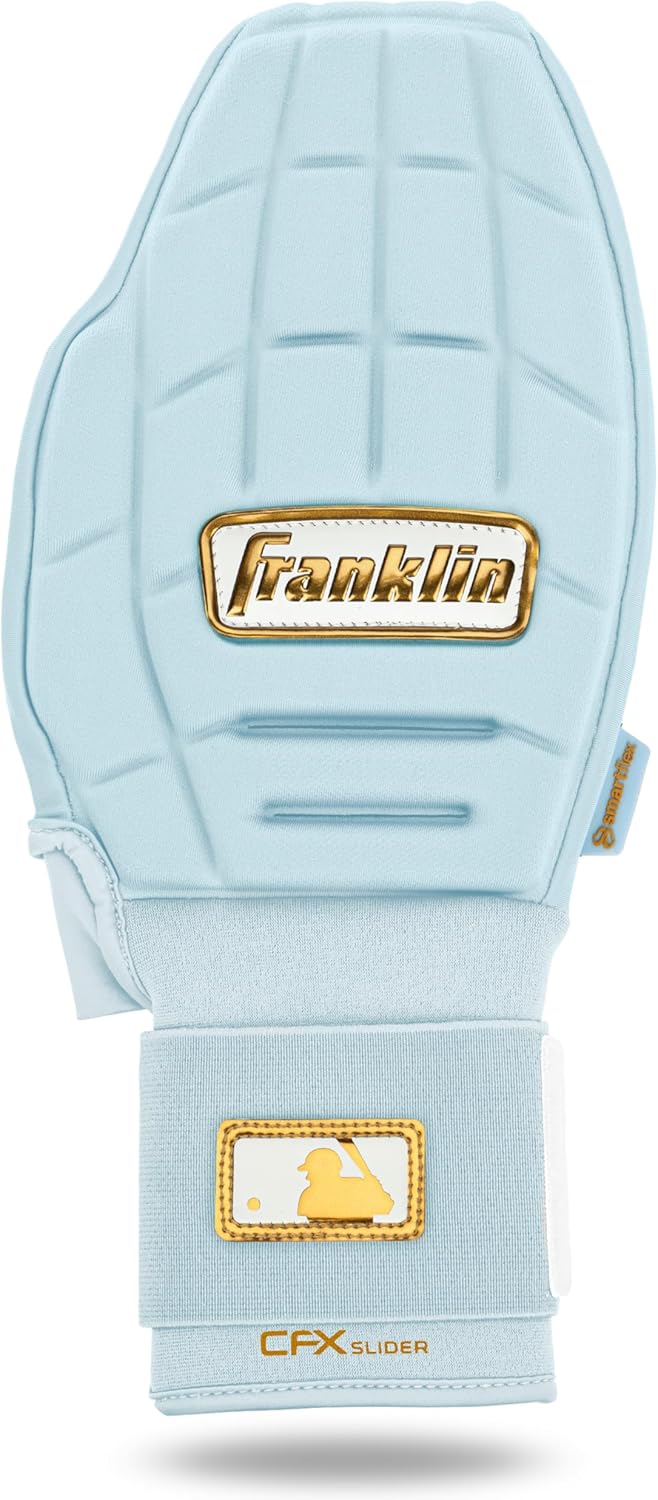 Franklin Sports MLB Baseball + Softball Sliding Mitt - CFX PRT Adult + Youth Protective Baserunning Sliding Gloves - Left + Right Hand Mitt - Hand + Wrist Protector for Running - Kids + Adults Sizes