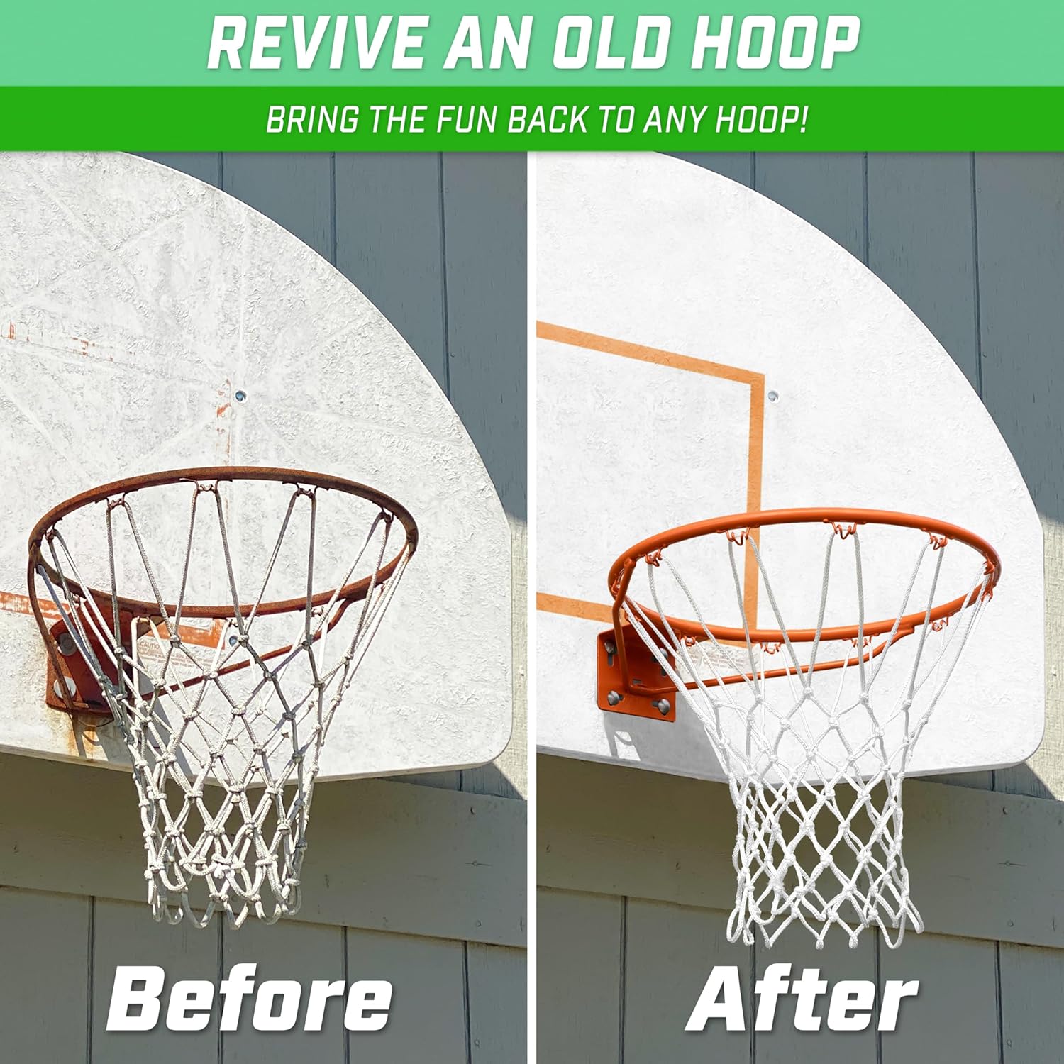 GoSports Regulation 18" Steel Basketball Rim - Choose from Fixed or Breakaway - Use for Replacement or Garage Mount