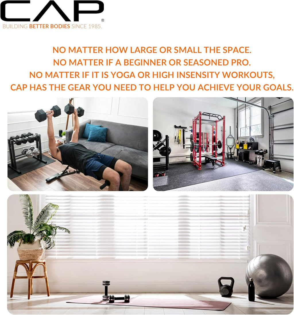 CAP Barbell 1-Inch High Density Exercise Yoga Mat with Strap | Multiple Colors