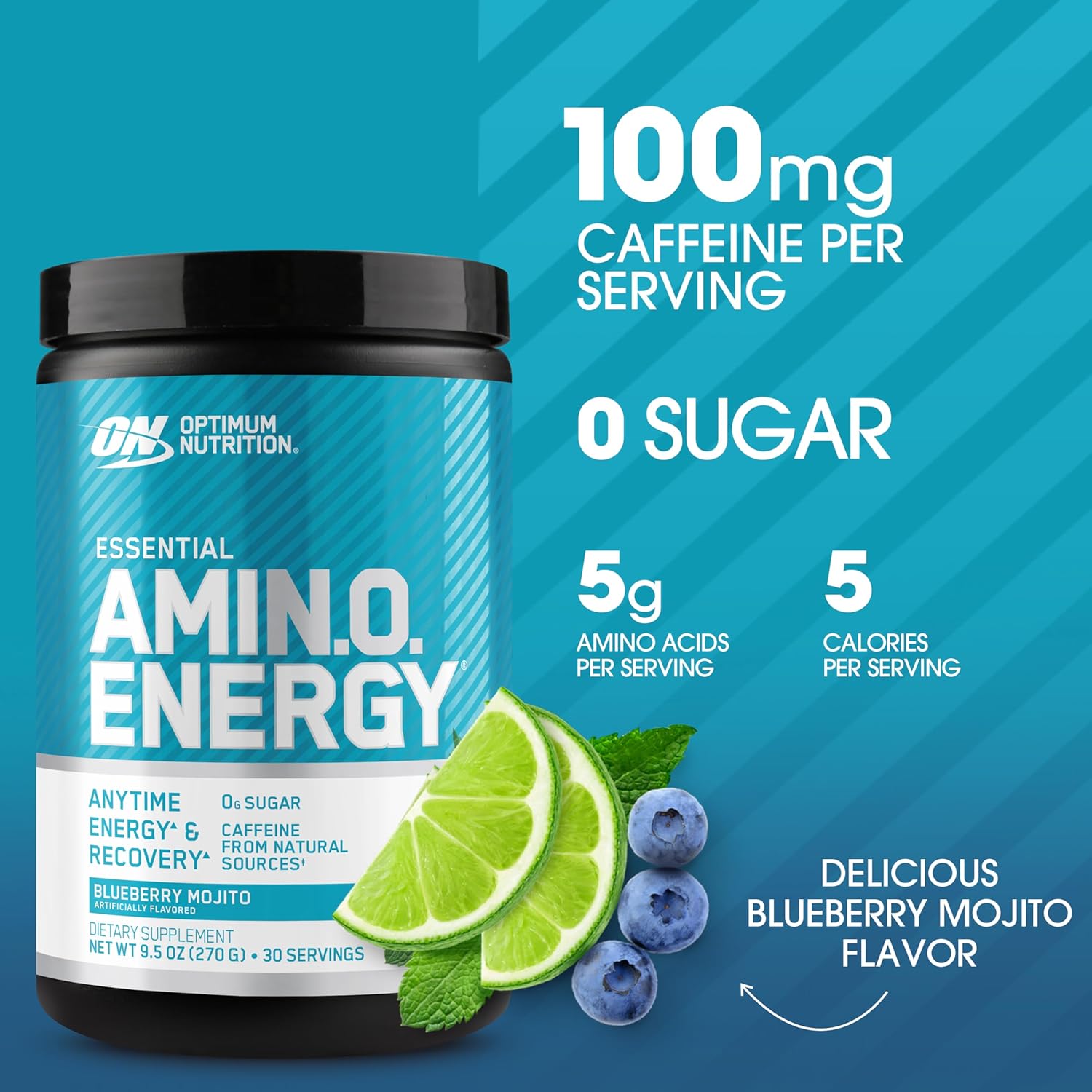Optimum Nutrition Amino Energy - Pre Workout with Green Tea, BCAA, Amino Acids, Keto Friendly, Green Coffee Extract, Energy Powder - Orange Cooler, 65 Servings (Packaging May Vary)