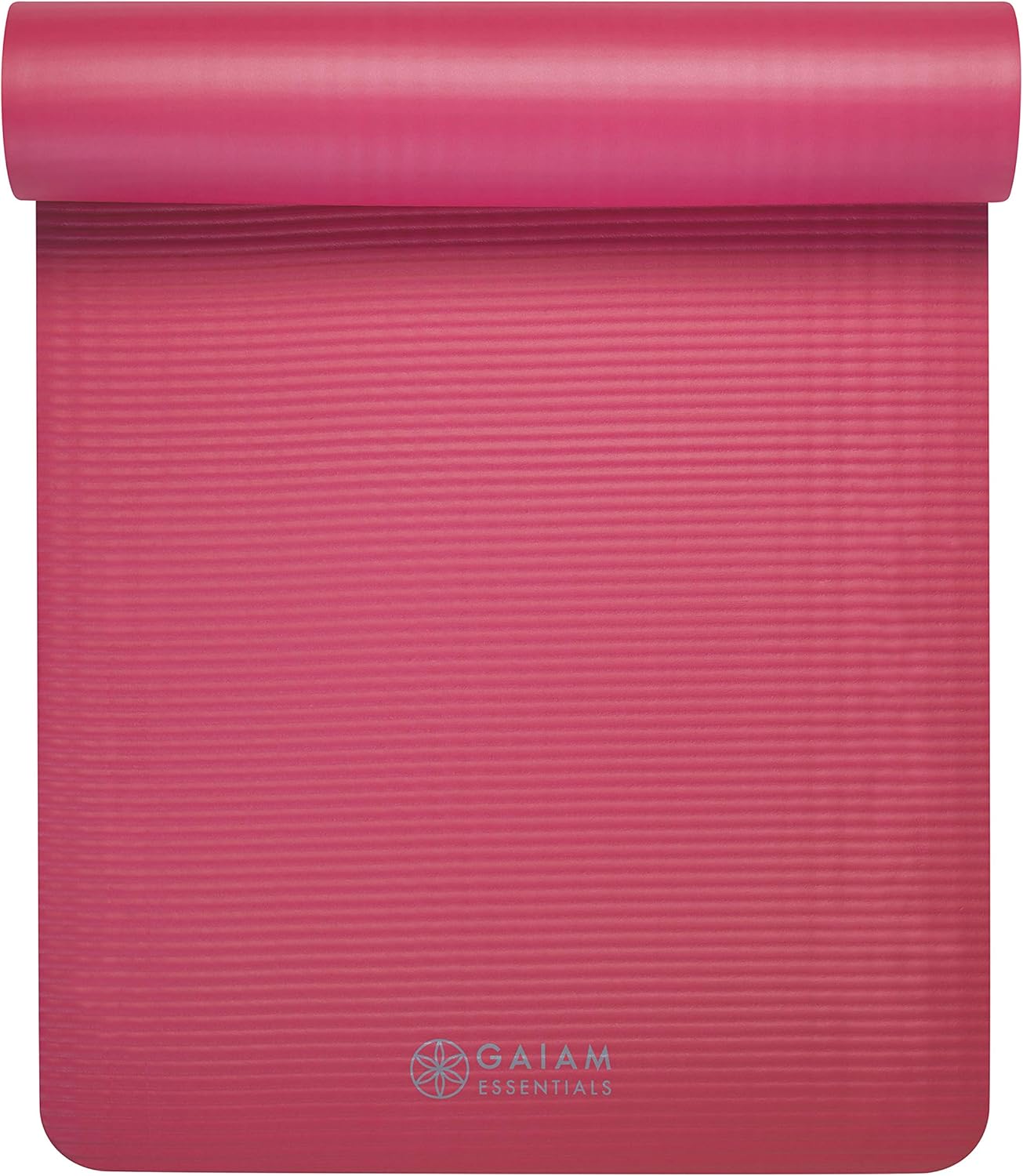 Gaiam Essentials Thick Yoga Mat Fitness & Exercise Mat with Easy-Cinch Yoga Mat Carrier Strap, 72"L x 24"W x 2/5 Inch Thick