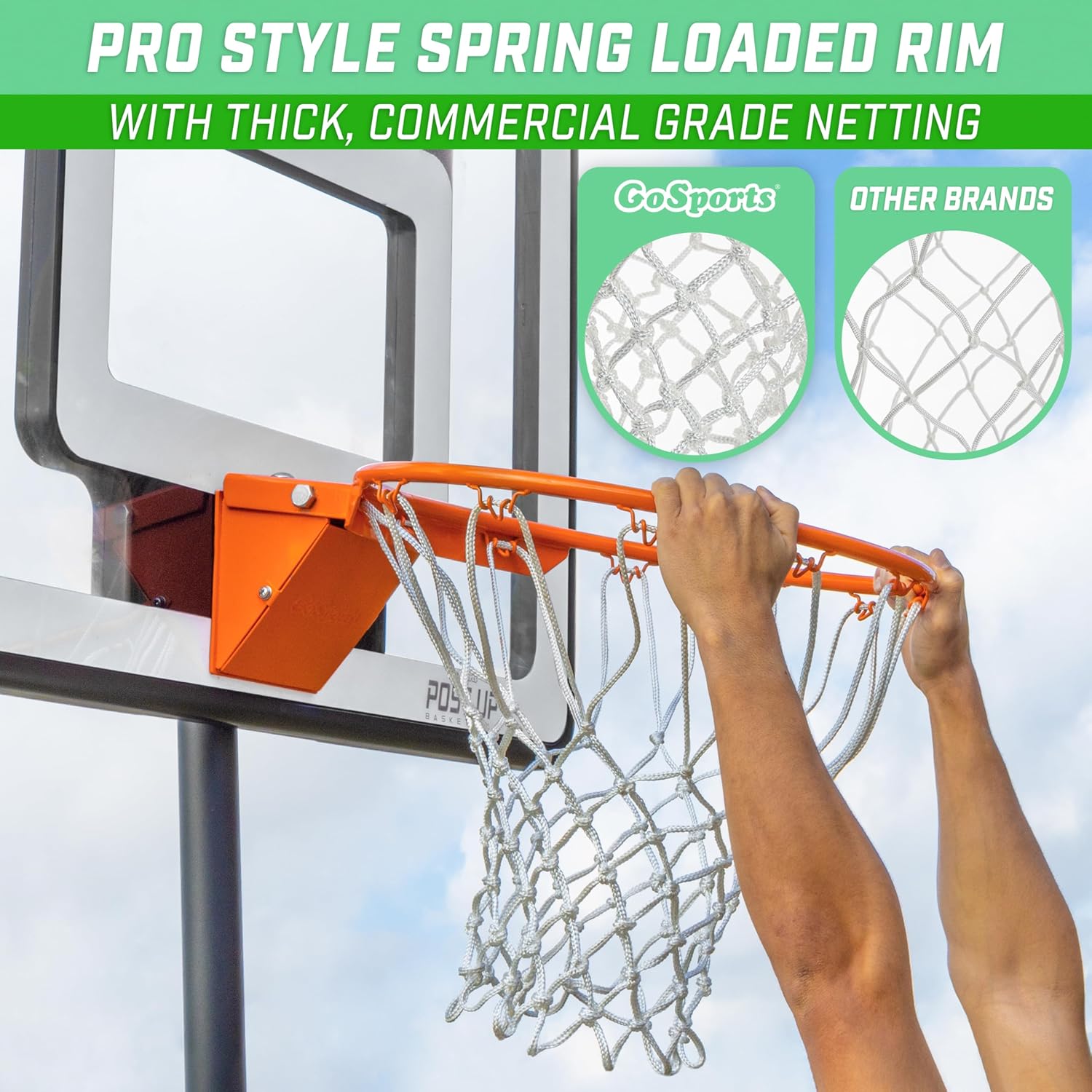 GoSports Regulation 18" Steel Basketball Rim - Choose from Fixed or Breakaway - Use for Replacement or Garage Mount