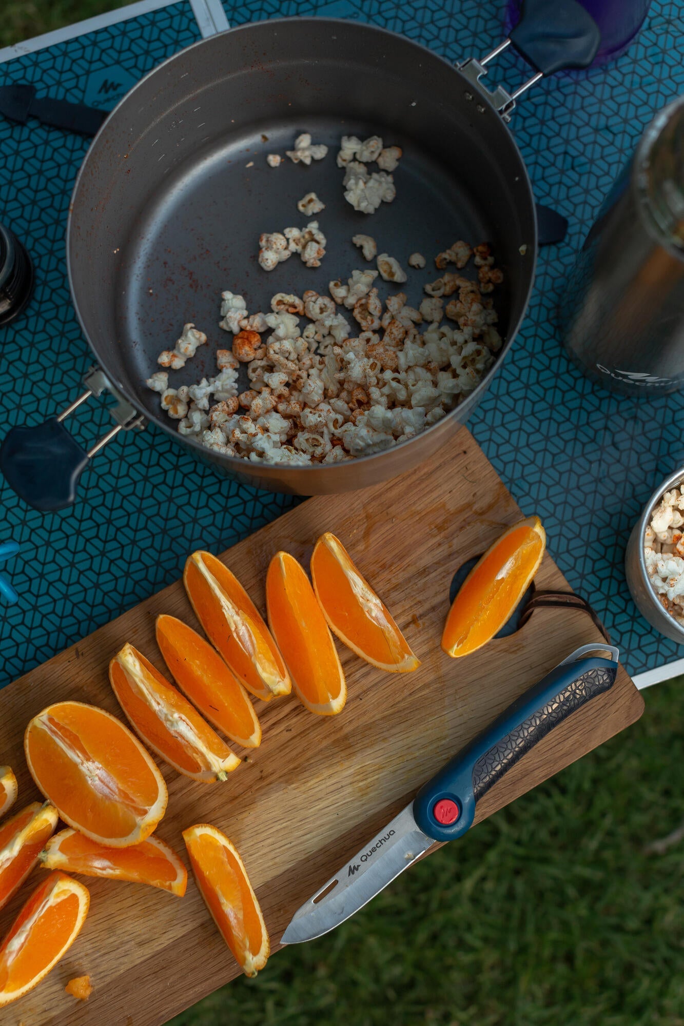 Quechua Stainless steel non-stick camping cookset 500 for 2 people - 15-piece