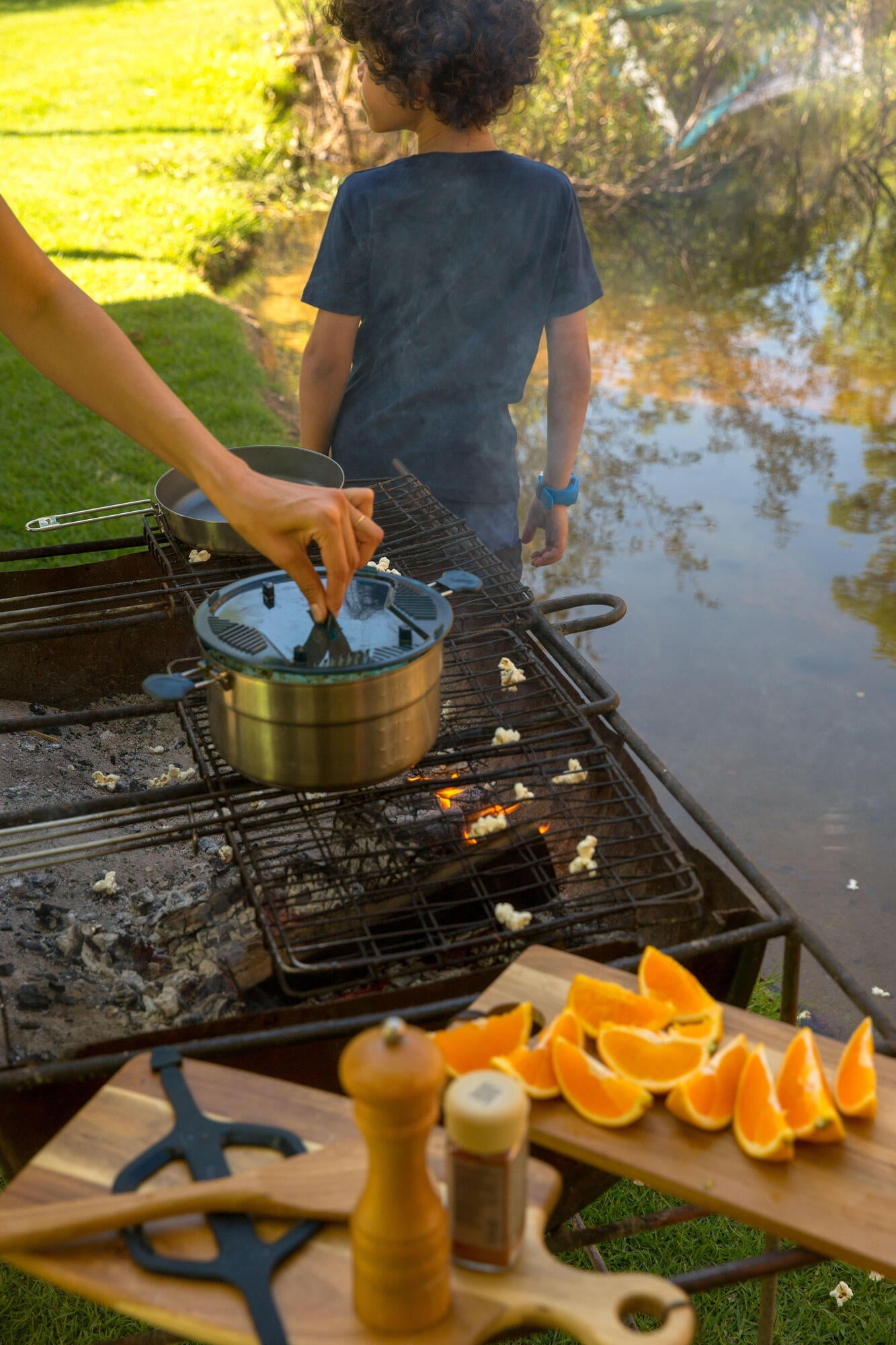 Quechua Stainless steel non-stick camping cookset 500 for 2 people - 15-piece