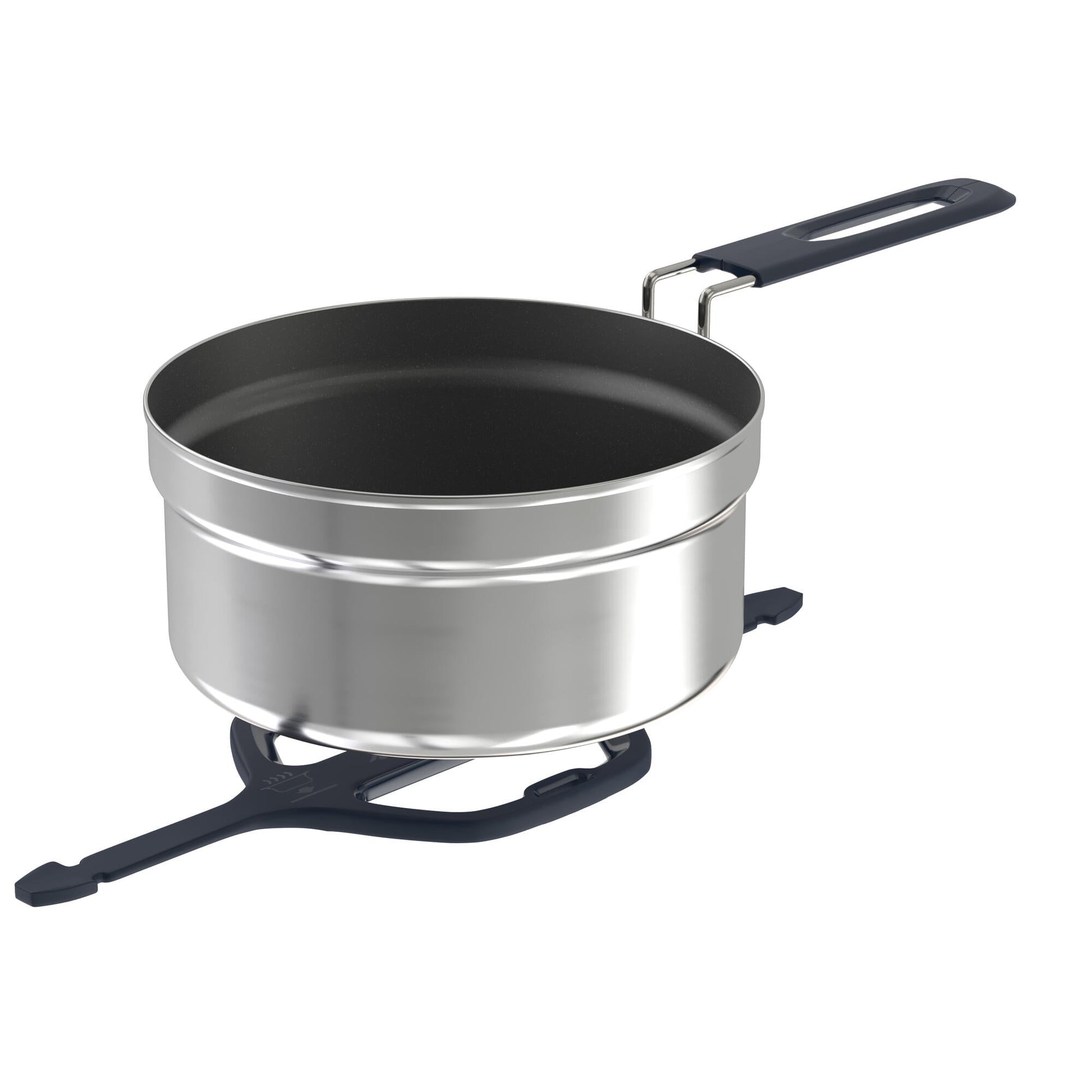 Quechua Stainless steel non-stick camping cookset 500 for 2 people - 15-piece