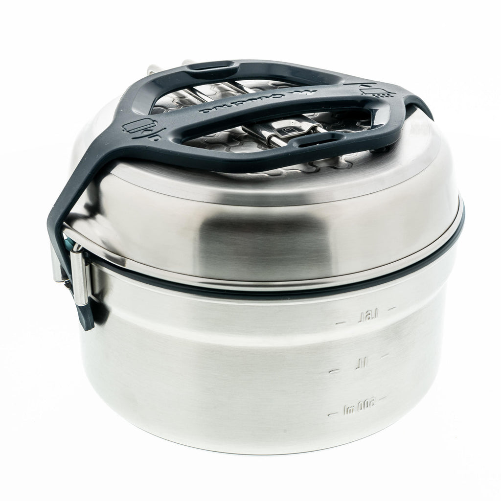 Quechua Stainless steel non-stick camping cookset 500 for 2 people - 15-piece