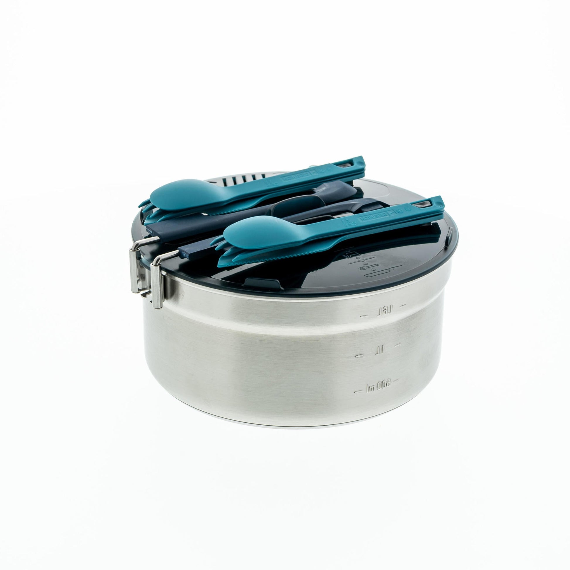 Quechua Stainless steel non-stick camping cookset 500 for 2 people - 15-piece