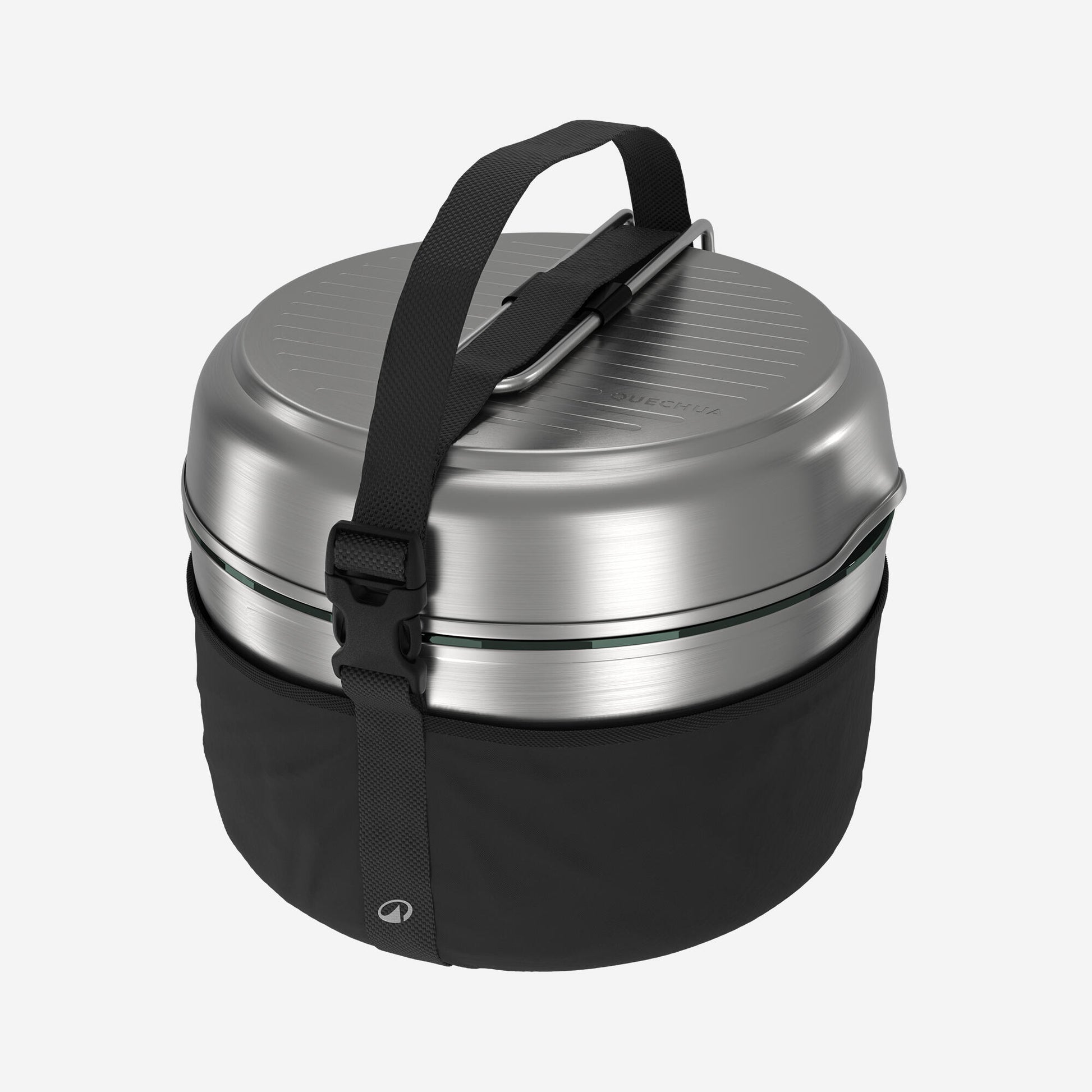 Quechua Stainless steel non-stick camping cookset 500 for 2 people - 15-piece