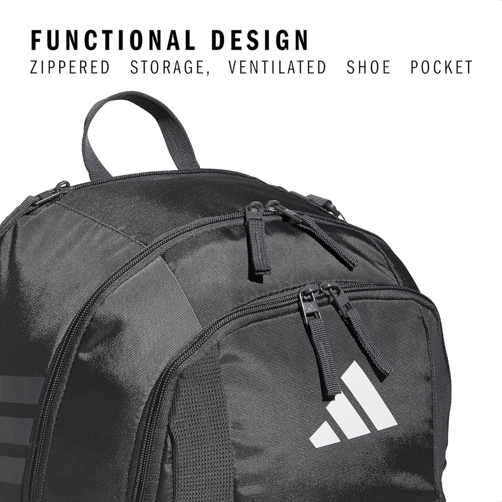 adidas Stadium Team Sports Backpack for Men and Women (36l) Durable Athletic Laptop Bag, Navy Blue/3.0, One Size