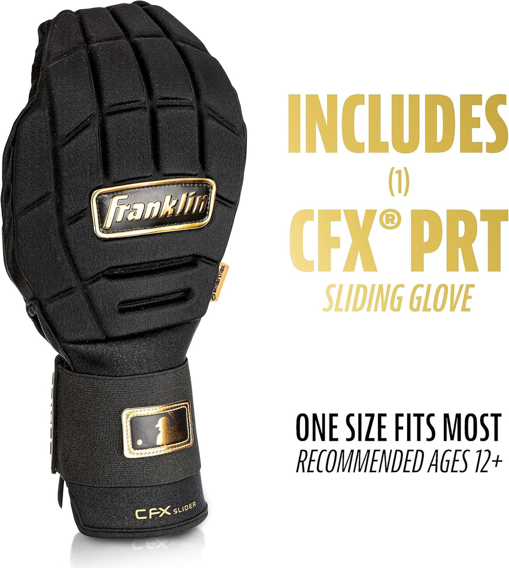 Franklin Sports MLB Baseball + Softball Sliding Mitt - CFX PRT Adult + Youth Protective Baserunning Sliding Gloves - Left + Right Hand Mitt - Hand + Wrist Protector for Running - Kids + Adults Sizes