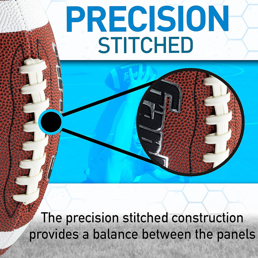 Franklin Sports Youth + Adult Footballs - Extra Grip 1000 Official Size, Junior + Pee Wee Kids - 1 + 12 Packs
