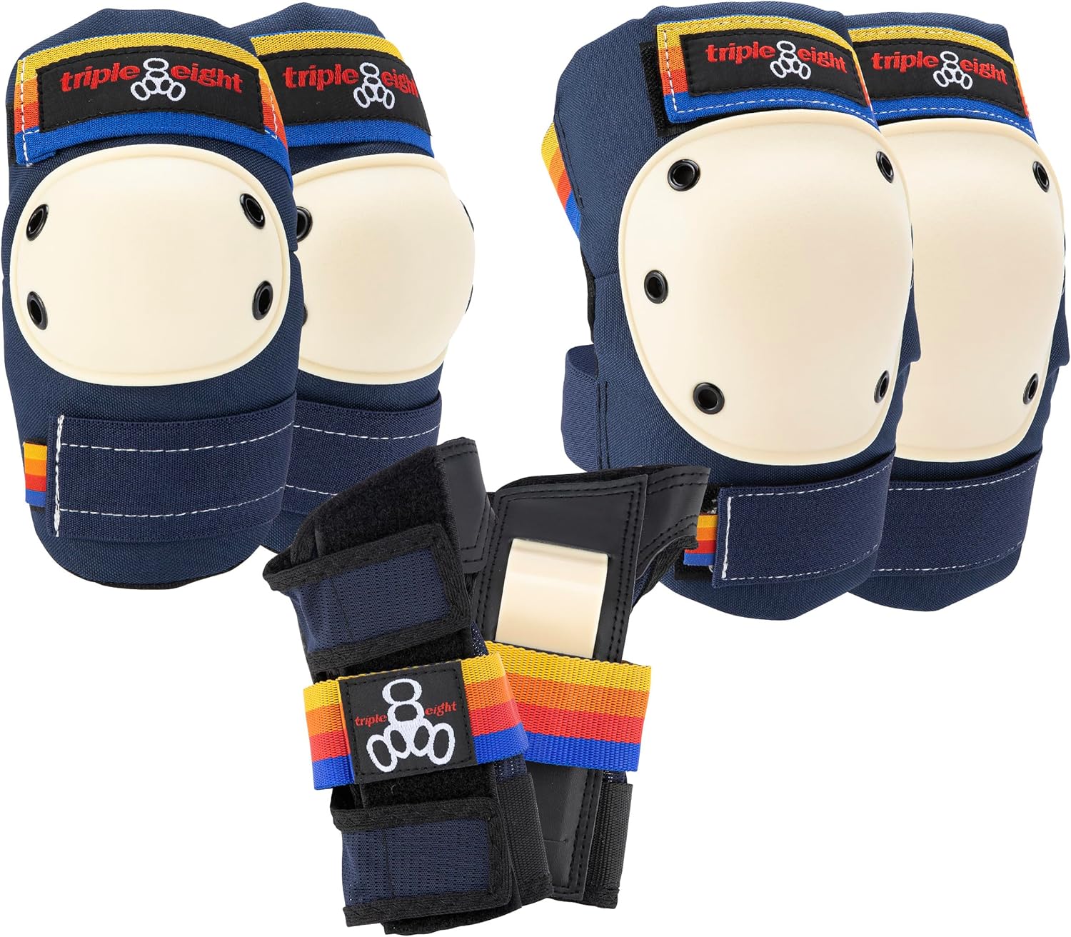 Triple Eight Saver Series 3-Pack Pad Set– Ideal for Skateboarding, In-line Skating, Roller Skating, and Biking