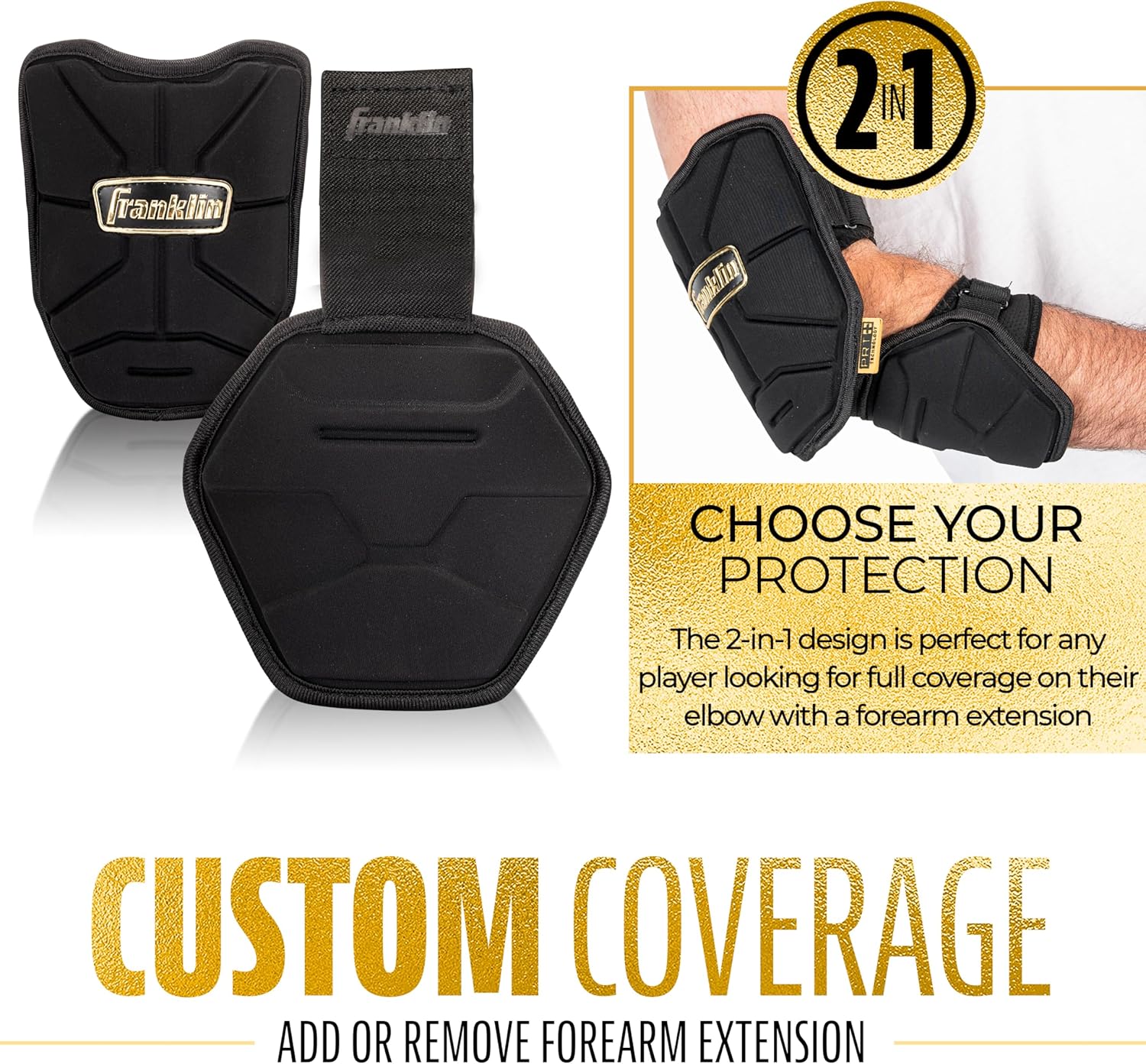 Franklin Sports Baseball Elbow Guard - PRT Series Adult and Youth Baseball + Softball Elbow Shield for Batting