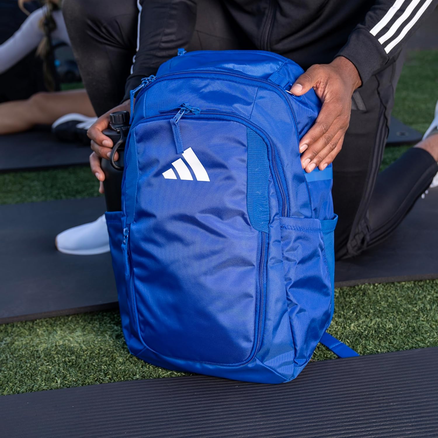 adidas Stadium Team Sports Backpack for Men and Women (36l) Durable Athletic Laptop Bag, Navy Blue/3.0, One Size