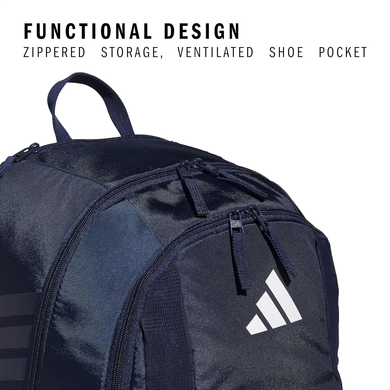 adidas Stadium Team Sports Backpack for Men and Women (36l) Durable Athletic Laptop Bag, Navy Blue/3.0, One Size