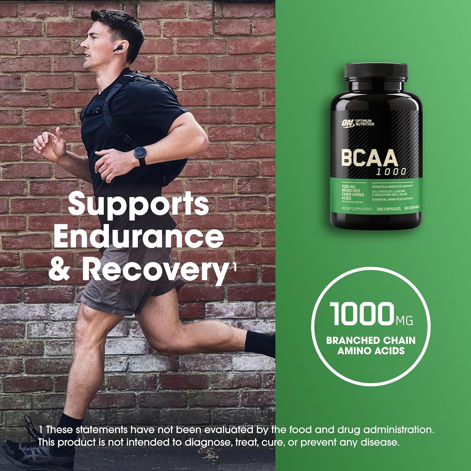 Optimum Nutrition Instantized BCAA Capsules, Keto Friendly Branched Chain Essential Amino Acids, 1000mg, 400 Count