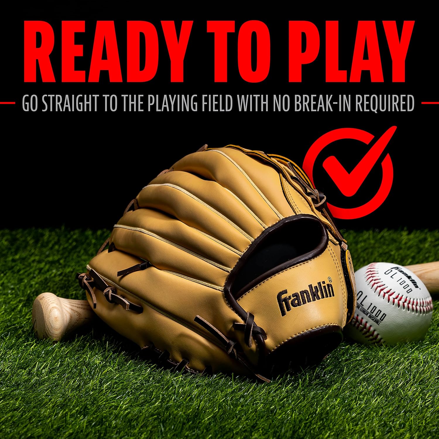 Franklin Sports Field Master Baseball and Softball Mitt