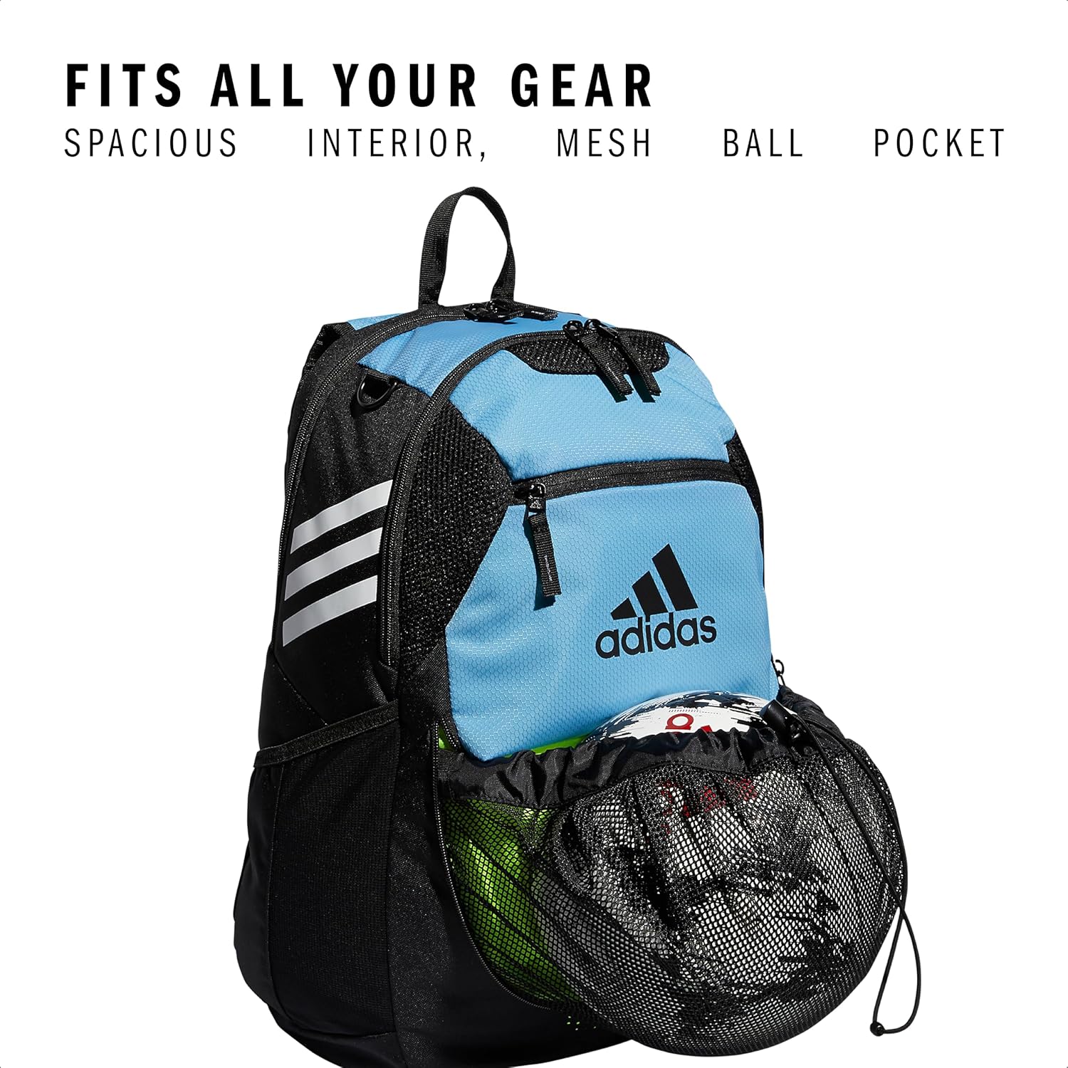 adidas Stadium Team Sports Backpack for Men and Women (36l) Durable Athletic Laptop Bag, Navy Blue/3.0, One Size