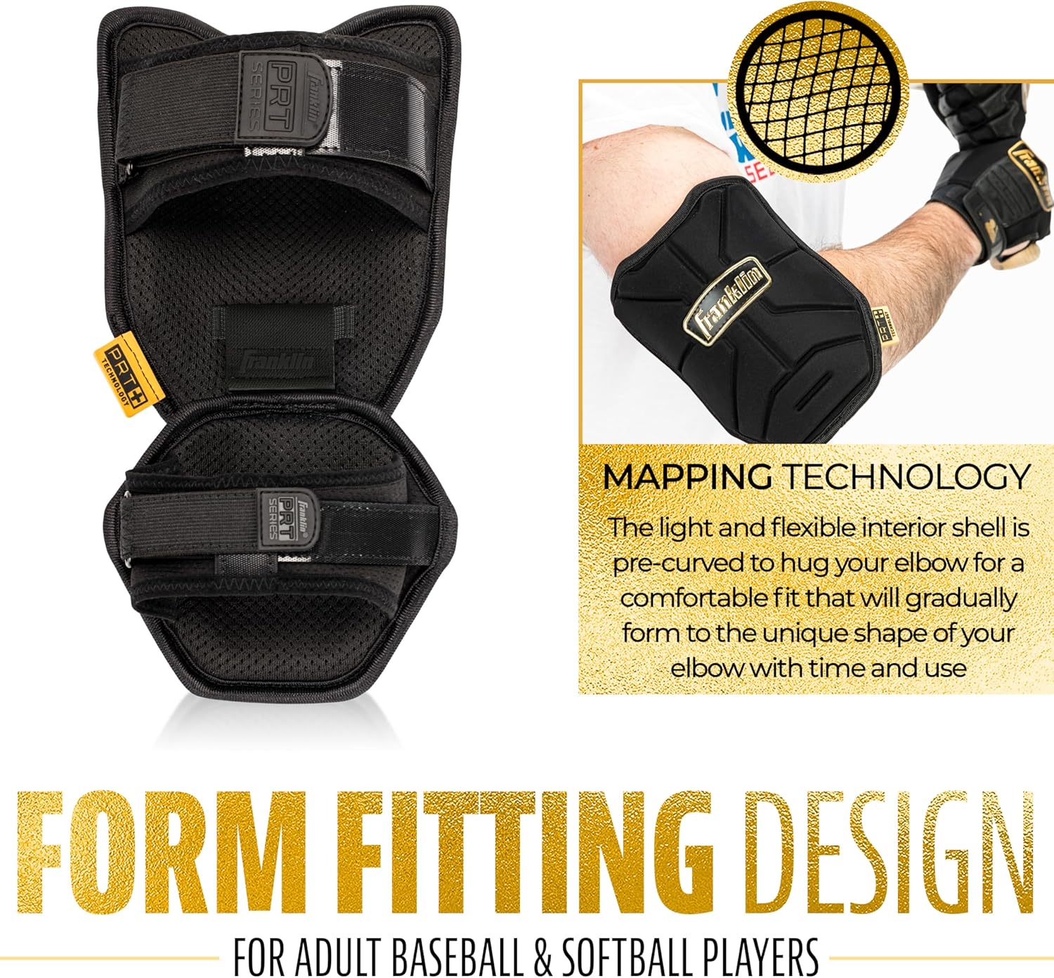 Franklin Sports Baseball Elbow Guard - PRT Series Adult and Youth Baseball + Softball Elbow Shield for Batting
