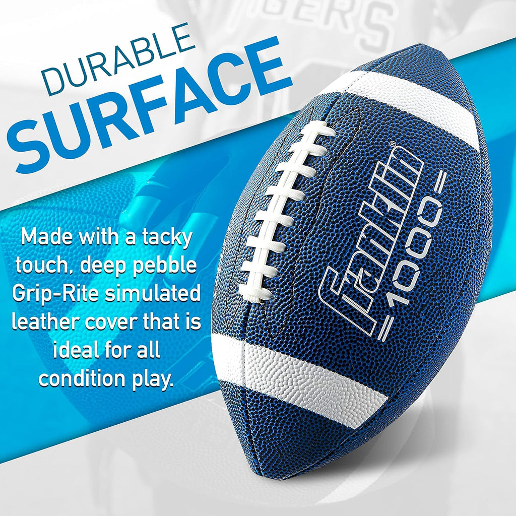 Franklin Sports Youth + Adult Footballs - Extra Grip 1000 Official Size, Junior + Pee Wee Kids - 1 + 12 Packs