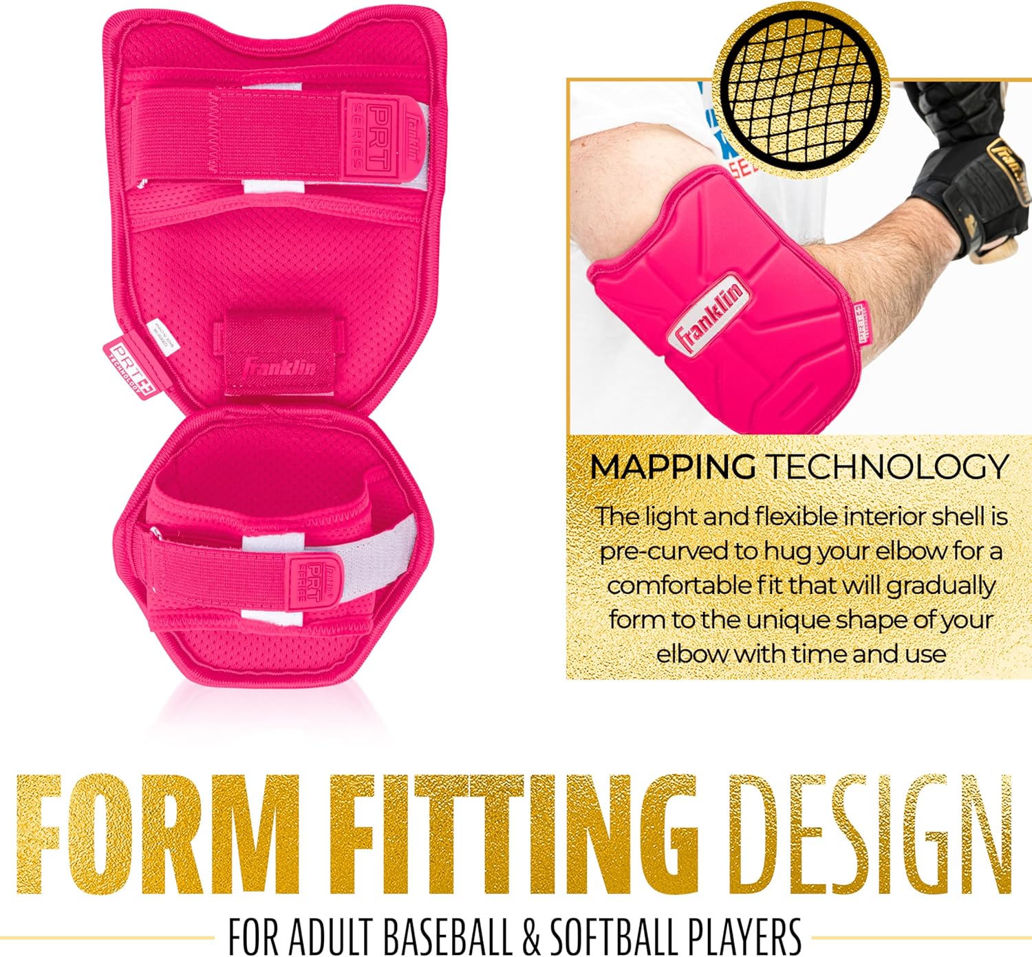 Franklin Sports Baseball Elbow Guard - PRT Series Adult and Youth Baseball + Softball Elbow Shield for Batting
