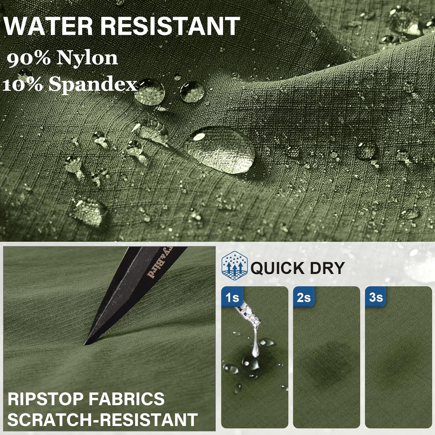 Fishing Hiking Pants for Men, Waterproof Convertible Quick Dry Pants for Wading, Lightweight Breathable