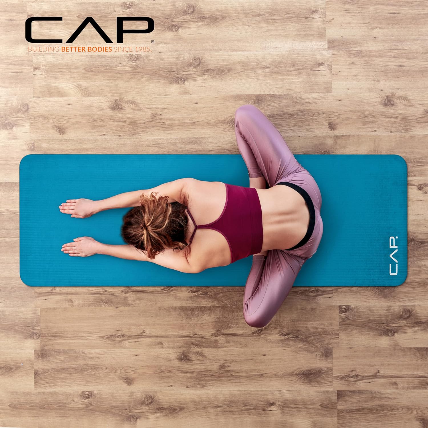 CAP Barbell 1-Inch High Density Exercise Yoga Mat with Strap | Multiple Colors