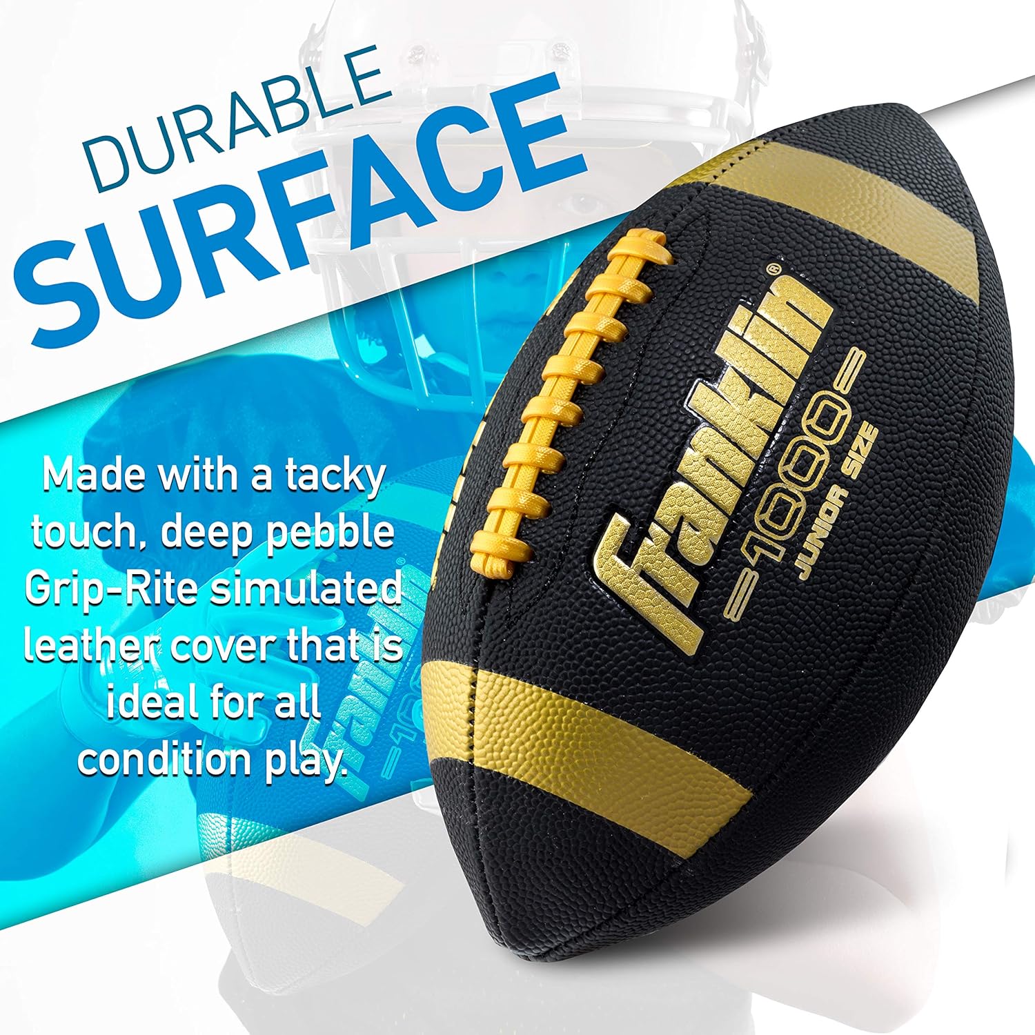 Franklin Sports Youth + Adult Footballs - Extra Grip 1000 Official Size, Junior + Pee Wee Kids - 1 + 12 Packs