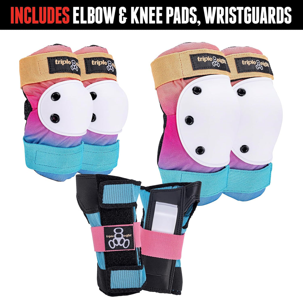 Triple Eight Saver Series 3-Pack Pad Set– Ideal for Skateboarding, In-line Skating, Roller Skating, and Biking