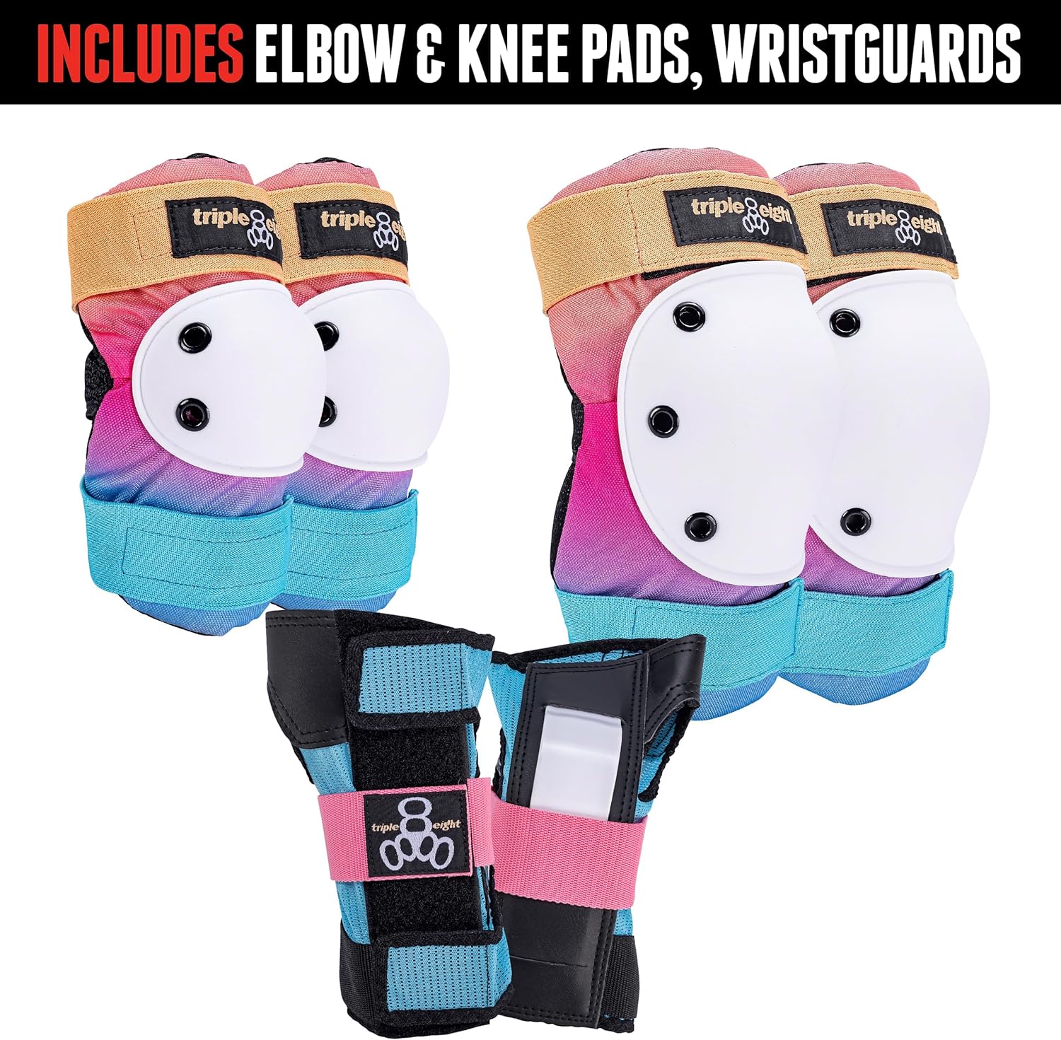Triple Eight Saver Series 3-Pack Pad Set– Ideal for Skateboarding, In-line Skating, Roller Skating, and Biking