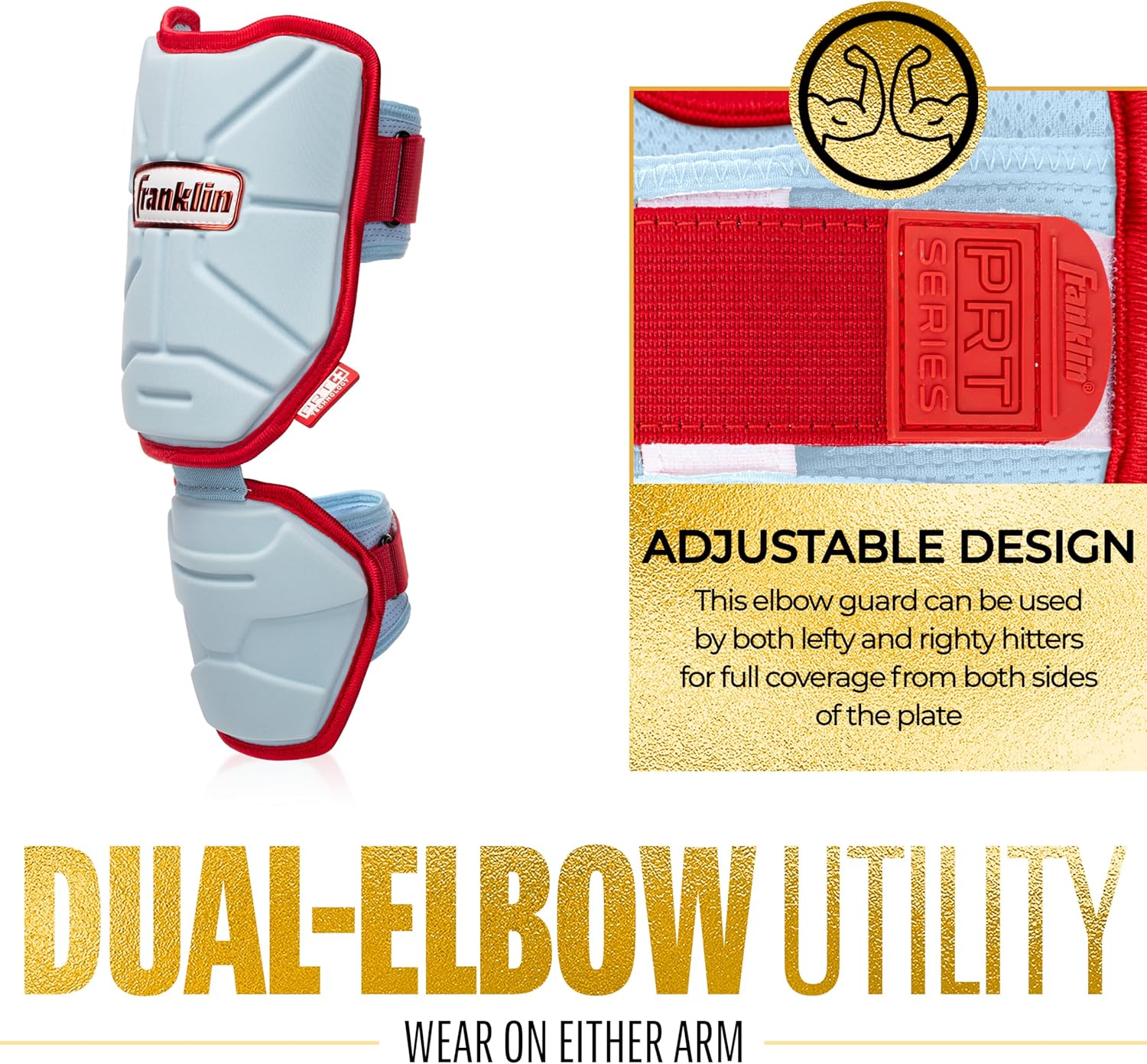 Franklin Sports Baseball Elbow Guard - PRT Series Adult and Youth Baseball + Softball Elbow Shield for Batting