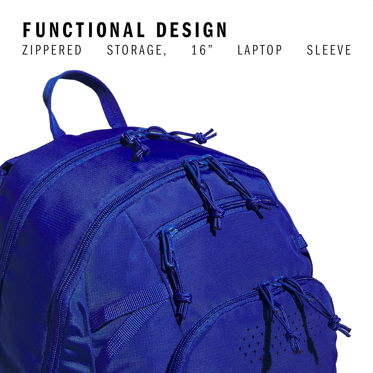 adidas Defender 5 Team Sports Backpack (33L) Durable Large Athletic Gym Laptop Travel Bag, Royal Blue, One Size