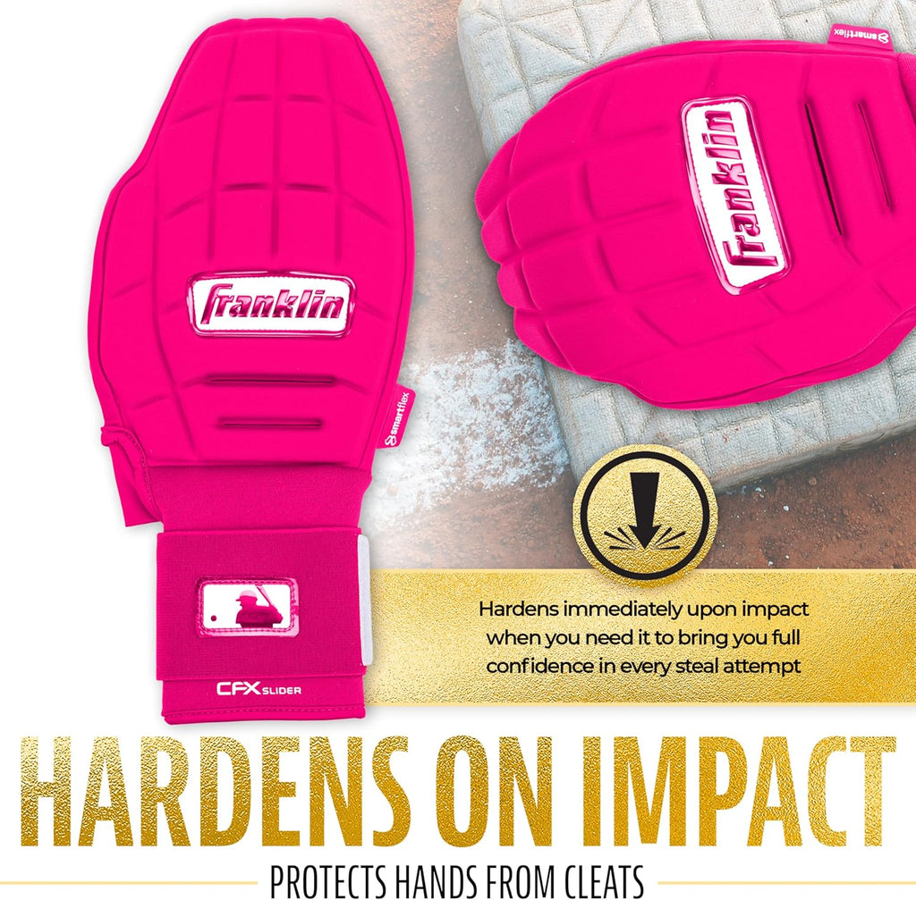 Franklin Sports MLB Baseball + Softball Sliding Mitt - CFX PRT Adult + Youth Protective Baserunning Sliding Gloves - Left + Right Hand Mitt - Hand + Wrist Protector for Running - Kids + Adults Sizes