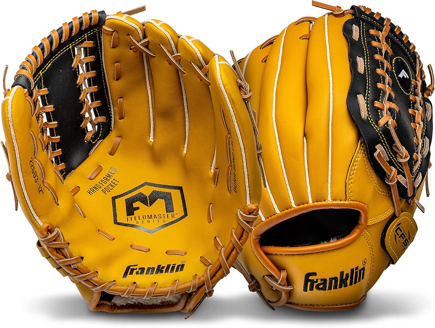 Franklin Sports Baseball and Softball Glove - Fieldmaster Adult + Youth Baseball Gloves - Men's + Women's Infield + Outfield Mitt - Right Hand Throw - 12"